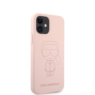 iPhone 12 MINI šviesiai rožinė KARL LAGERFELD nugarėlė KLHCP12SSILTTPI 4
