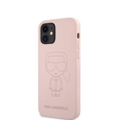 iPhone 12 MINI šviesiai rožinė KARL LAGERFELD nugarėlė KLHCP12SSILTTPI 3
