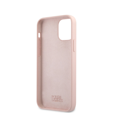 iPhone 12 MINI šviesiai rožinė KARL LAGERFELD nugarėlė KLHCP12SSILTTPI 6