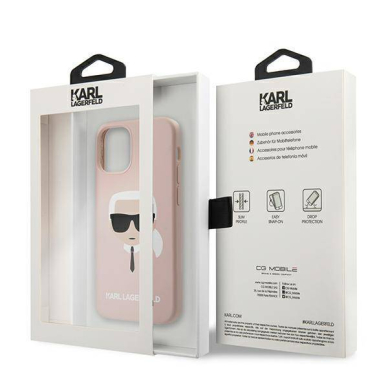 iPhone 12 MINI šviesiai rožinė KARL LAGERFELD nugarėlė KLHCP12SSLKHLP 3