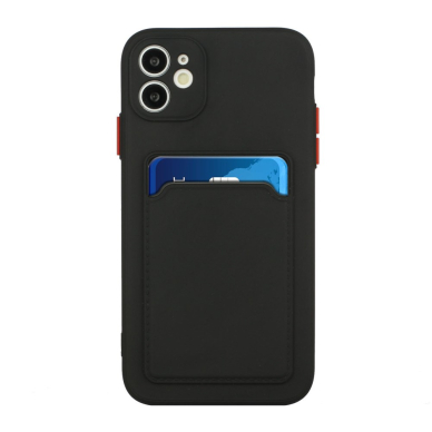 iPhone 12 MINI Tracy juoda nugarėlė SOLID WITH CARD SLOT 1