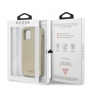 iPhone 12 Pro Max aukso spalvos GUESS nugarėlė GUHCP12LIGLGO 7