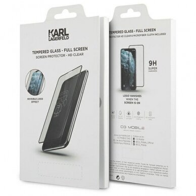 iPhone 12 PRO MAX juodas pilnas KARL LAGERFELD 5D stiklas 2