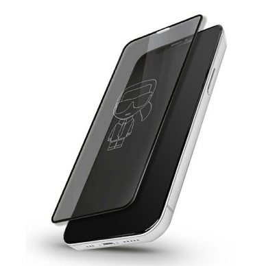iPhone 12 PRO MAX juodas pilnas KARL LAGERFELD 5D stiklas