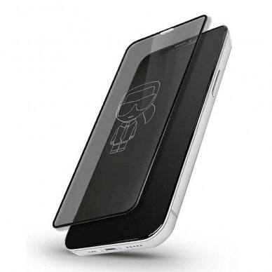 iPhone 12 PRO MAX juodas pilnas KARL LAGERFELD 5D stiklas