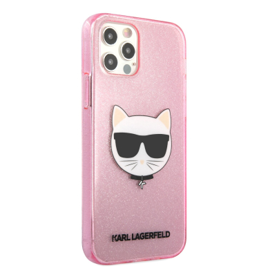 iPhone 12 PRO MAX KARL LAGERFELD rožinė glitter nugarėlė KLHCP12LCHTUGLP 4
