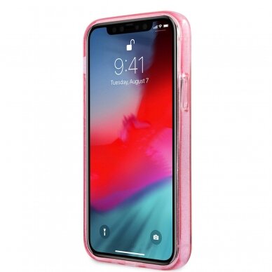 iPhone 12 PRO MAX KARL LAGERFELD rožinė glitter nugarėlė KLHCP12LCHTUGLP 1