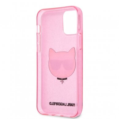 iPhone 12 PRO MAX KARL LAGERFELD rožinė glitter nugarėlė KLHCP12LCHTUGLP 6