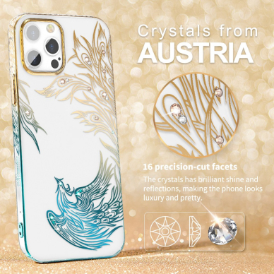 iPhone 12 PRO MAX KINGXBAR Crystal žalia nugarėlė PHOENIX 1