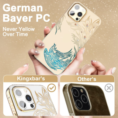 iPhone 12 PRO MAX KINGXBAR Crystal žalia nugarėlė PHOENIX 4