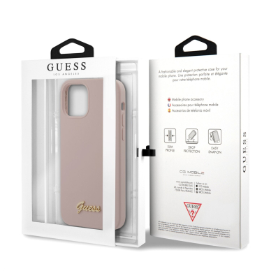 iPhone 12 PRO MAX rožinė GUESS nugarėlė GUHCP12LLSLMGLP 7