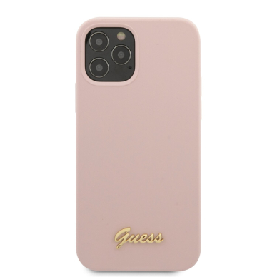 iPhone 12 PRO MAX rožinė GUESS nugarėlė GUHCP12LLSLMGLP 3