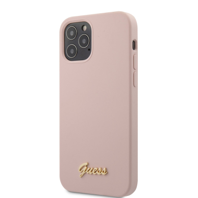 iPhone 12 PRO MAX rožinė GUESS nugarėlė GUHCP12LLSLMGLP 2