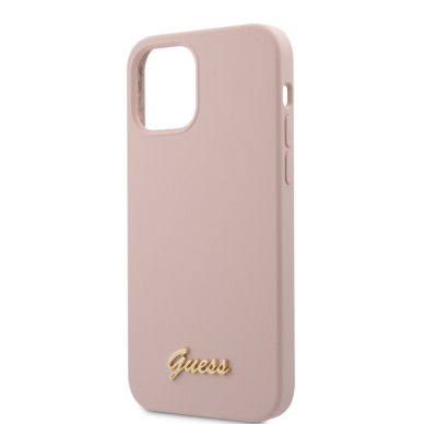 iPhone 12 PRO MAX rožinė GUESS nugarėlė GUHCP12LLSLMGLP 5