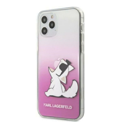 iPhone 12 PRO MAX skaidri-rožinė KARL LAGERFELD nugarėlė KLHCP12LCFNRCPI 4
