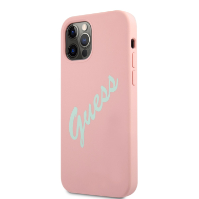 iPhone 12 Pro Max šviesiai rožinė GUESS nugarėlė GUHCP12LLSVSPG 2