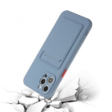 iPhone 12 PRO MAX Tracy grey blue nugarėlė SOLID WITH CARD SLOT 2