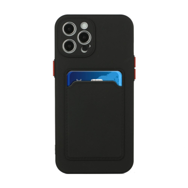 iPhone 12 PRO MAX Tracy juoda nugarėlė SOLID WITH CARD SLOT 1