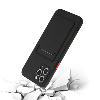 iPhone 12 PRO MAX Tracy juoda nugarėlė SOLID WITH CARD SLOT 2