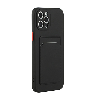 iPhone 12 PRO MAX Tracy juoda nugarėlė SOLID WITH CARD SLOT 3