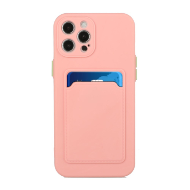 iPhone 12 PRO MAX Tracy rožinė nugarėlė SOLID WITH CARD SLOT 1