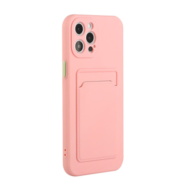 iPhone 12 PRO MAX Tracy rožinė nugarėlė SOLID WITH CARD SLOT 3