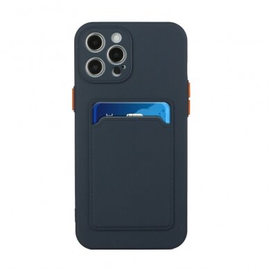 iPhone 12 PRO MAX Tracy tamsiai mėlyna nugarėlė SOLID WITH CARD SLOT 1