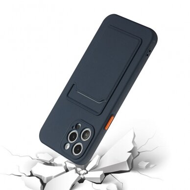 iPhone 12 PRO MAX Tracy tamsiai mėlyna nugarėlė SOLID WITH CARD SLOT 2