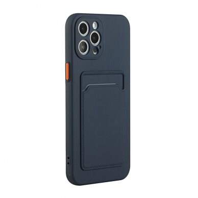 iPhone 12 PRO MAX Tracy tamsiai mėlyna nugarėlė SOLID WITH CARD SLOT 3
