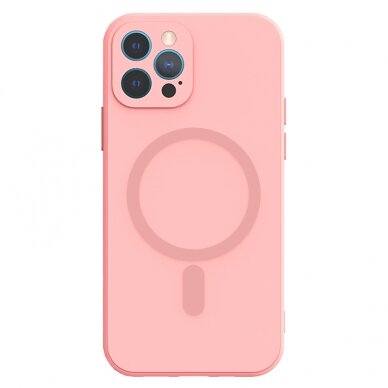 iPhone 12 PRO šviesiai rožinė MagSilicone nugarėlė 1