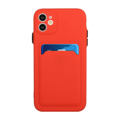 iPhone 12 Tracy raudona nugarėlė SOLID WITH CARD SLOT 1