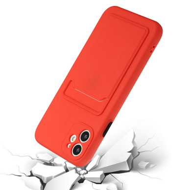 iPhone 12 Tracy raudona nugarėlė SOLID WITH CARD SLOT 2