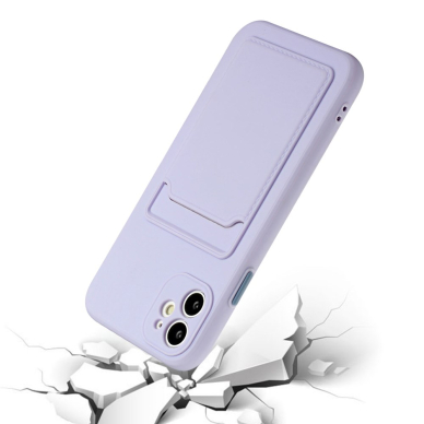iPhone 12 Tracy violetinė nugarėlė SOLID WITH CARD SLOT 2
