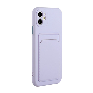 iPhone 12 Tracy violetinė nugarėlė SOLID WITH CARD SLOT 3