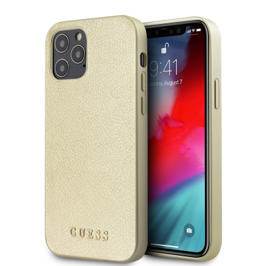 iPhone 12/12 PRO aukso spalvos GUESS nugarėlė GUHCP12MIGLGO