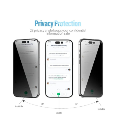 iPhone 12/12 PRO black pilnas Mr. Monkey 5D PRIVACY stiklas 2