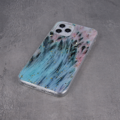 iPhone 12/12 PRO Gold Glam Peacock nugarėlė 3