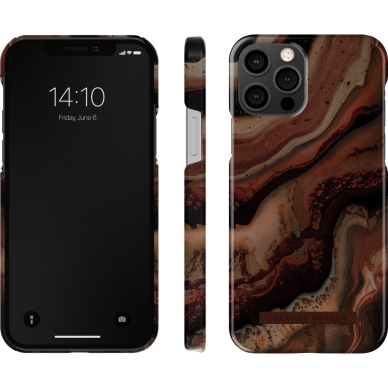 iPhone 12/12 PRO iDeal Of Sweden nugarėlė MagSafe Dark Amber Marble 2