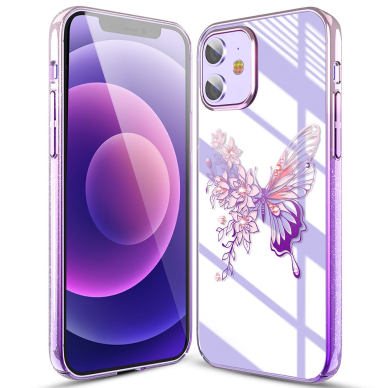 iPhone 12/12 PRO KINGXBAR Crystal violetinė nugarėlė BUTTERFLY 6