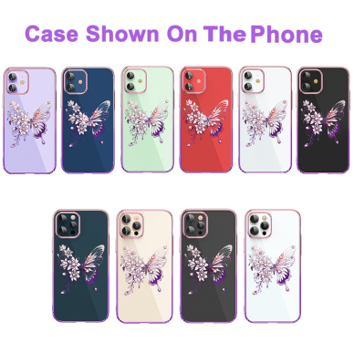 iPhone 12/12 PRO KINGXBAR Crystal violetinė nugarėlė BUTTERFLY 8
