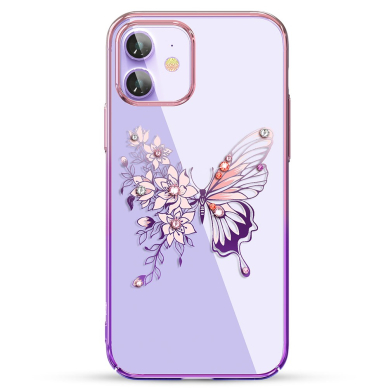 iPhone 12/12 PRO KINGXBAR Crystal violetinė nugarėlė BUTTERFLY