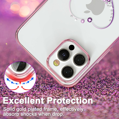 iPhone 12/12 PRO KINGXBAR Crystal violetinė nugarėlė WISH 2
