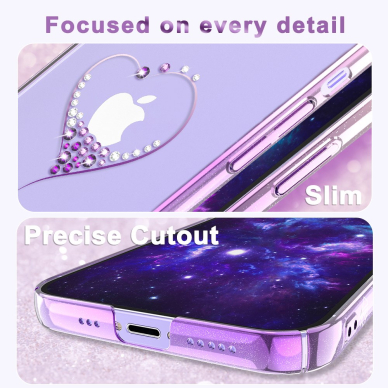 iPhone 12/12 PRO KINGXBAR Crystal violetinė nugarėlė WISH 4