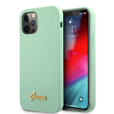 iPhone 12/12 PRO mėtos spalvos GUESS nugarėlė GUHCP12MLSLMGGN