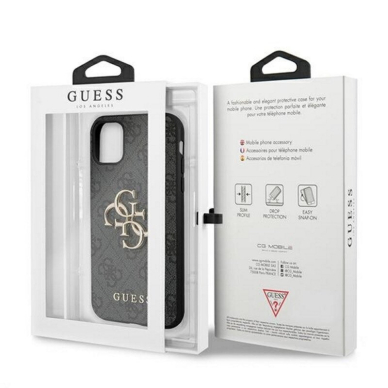 iPhone 12/12 PRO grey Metal Logo GUESS nugarėlė 3