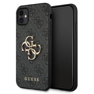 iPhone 12/12 PRO grey Metal Logo GUESS nugarėlė