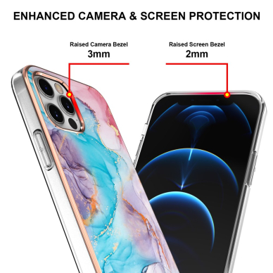 iPhone 12/12 PRO Tracy nugarėlė MILKY WAY MARBLE Blue 4