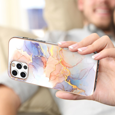 iPhone 12/12 PRO Tracy nugarėlė MILKY WAY MARBLE White 1
