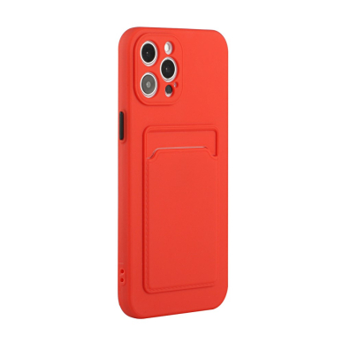 iPhone 12 PRO Tracy raudona nugarėlė SOLID WITH CARD SLOT 3
