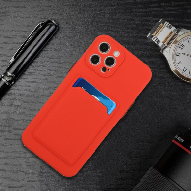 iPhone 12 PRO Tracy raudona nugarėlė SOLID WITH CARD SLOT 5